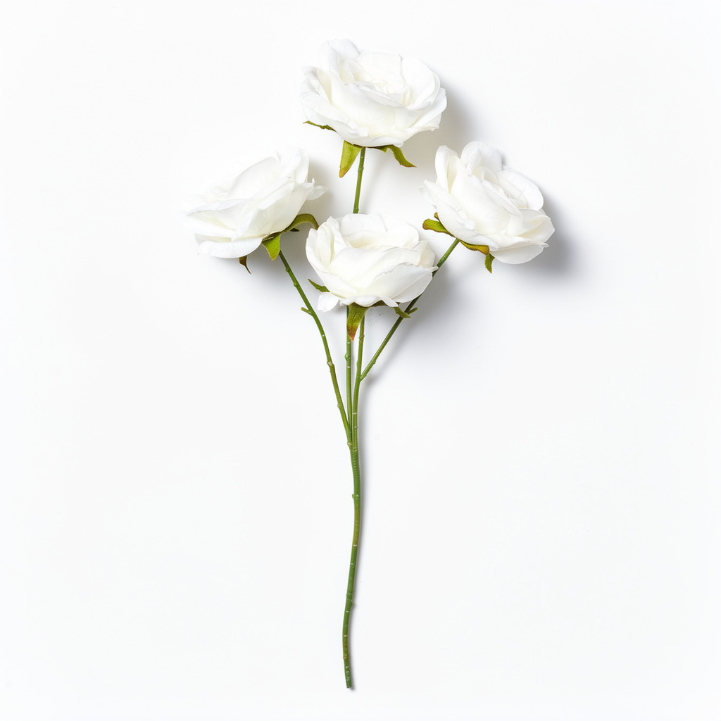 Crenguță Florală Artificială cu 3 Trandafiri 68 cm, Diverse Culori, pentru Decor Interior - 5