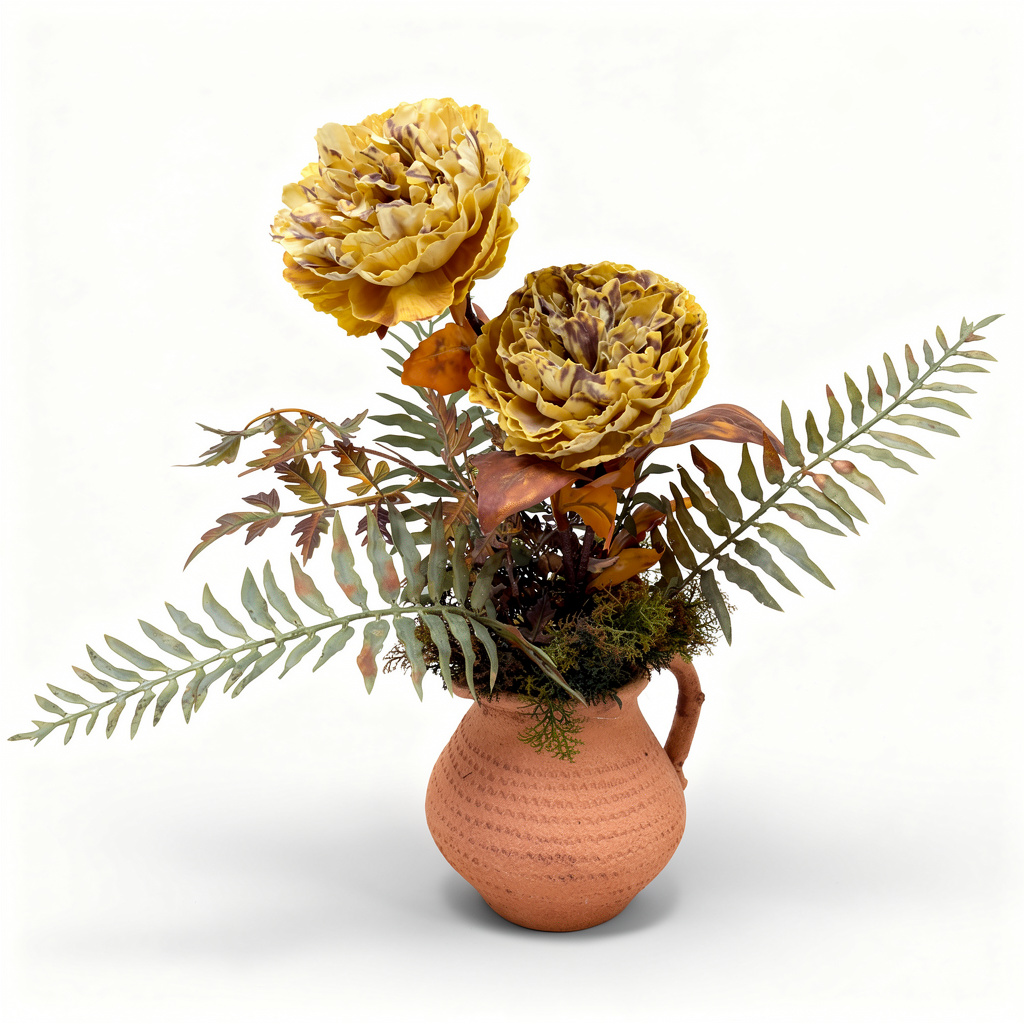 Aranjament floral decorativ artificial în vas, diverse culori, 20 x 50 cm - 3