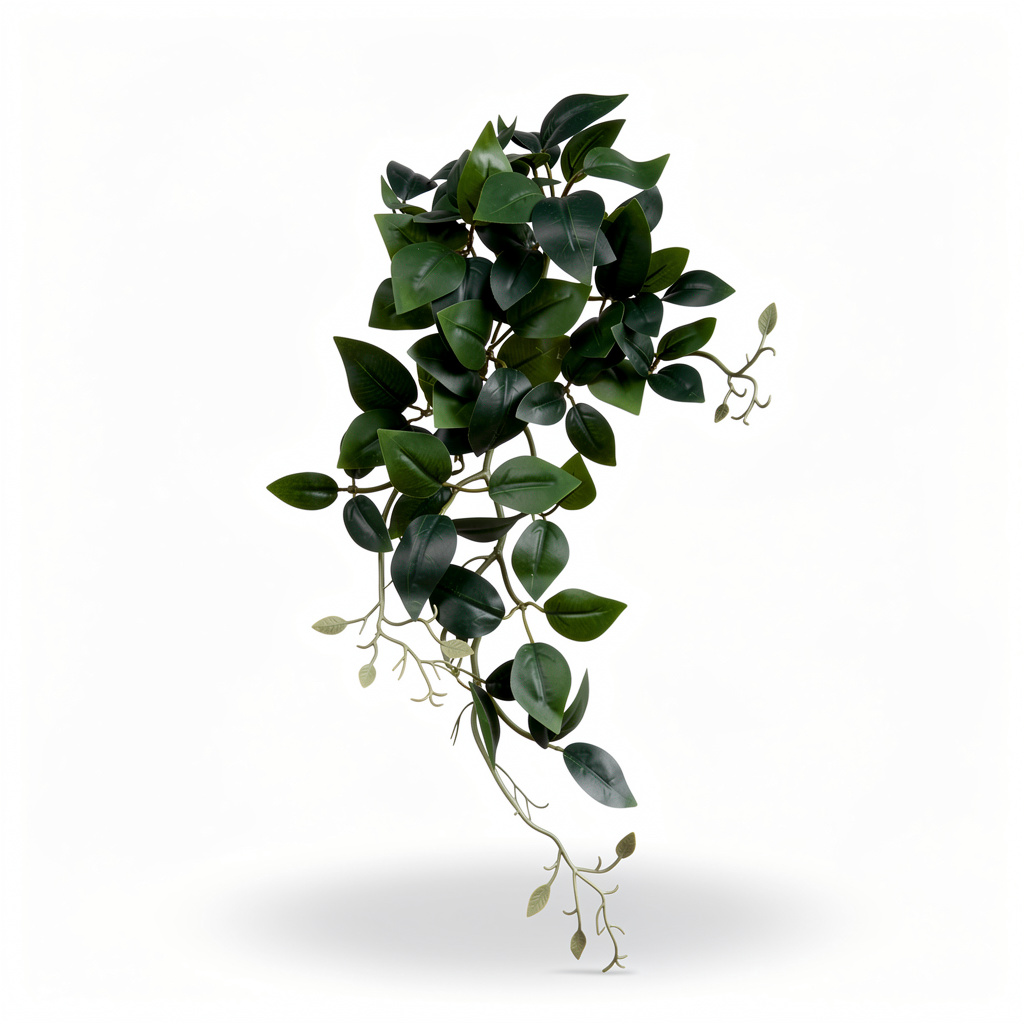 Planta artificiala curgatoare cu frunze ovale, 45 cm, verde inchis, Ruyidecor