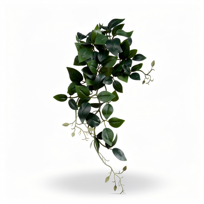 Planta artificiala curgatoare cu frunze ovale, 45 cm, verde inchis, Ruyidecor