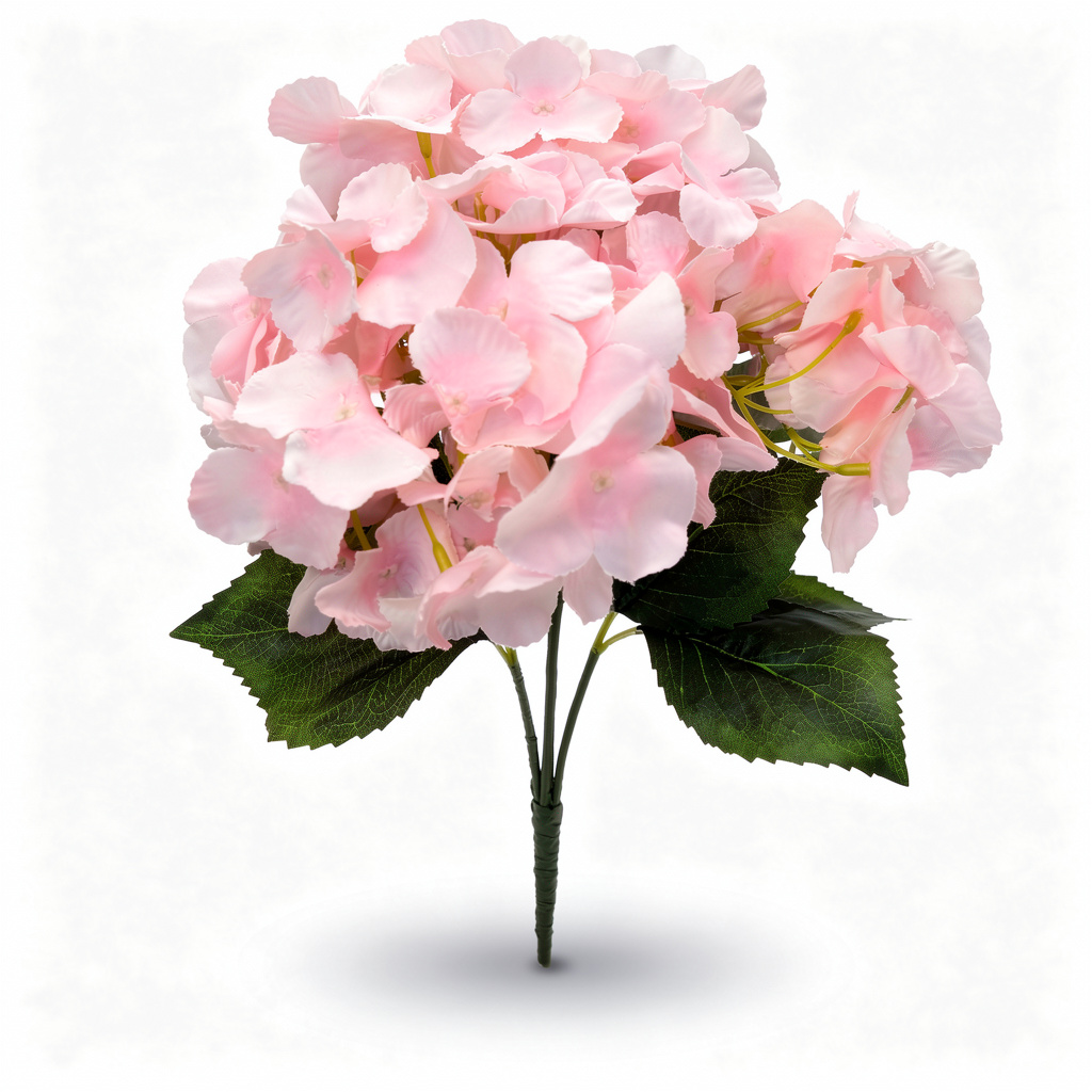 Buchet Floral Artificial Tip Hortensie  45 cm, Diverse Culori, Aspect Voluminos, cu Frunze Decorative Verzi, pentru Decor Interior - 4