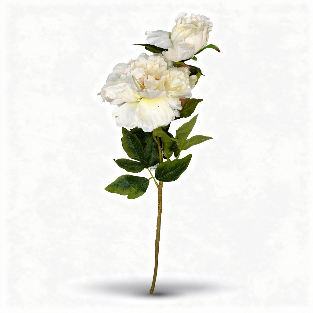 Crenguță Florală Artificială cu Bujori  85 cm, Diverse Culori, cu Frunze Decorative Verzi, pentru Decor Interior - 3
