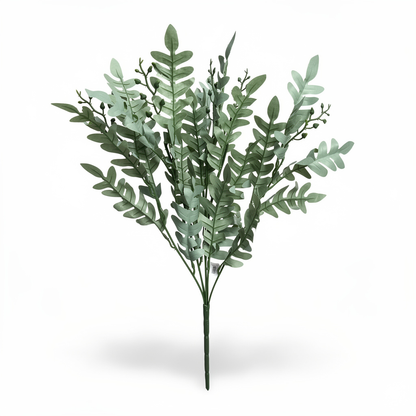 Buchet artificial cu frunze decupate, 45 cm, 6 culori, Ruyidecor - Verde salvie