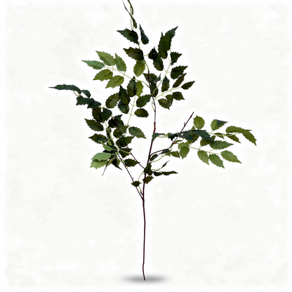 Crenguta artificiala decorativa cu frunze tip artar, 85 cm, 3 culori, Ruyidecor - Verde