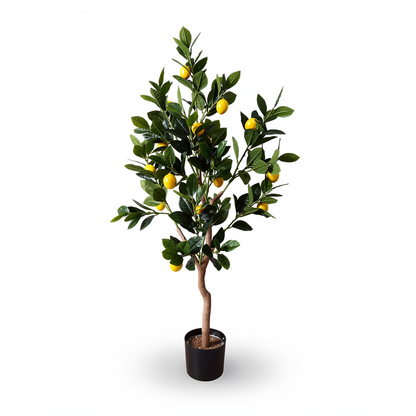 Copac artificial decorativ cu fructe galbene, ghiveci negru, 120 cm - Default Title