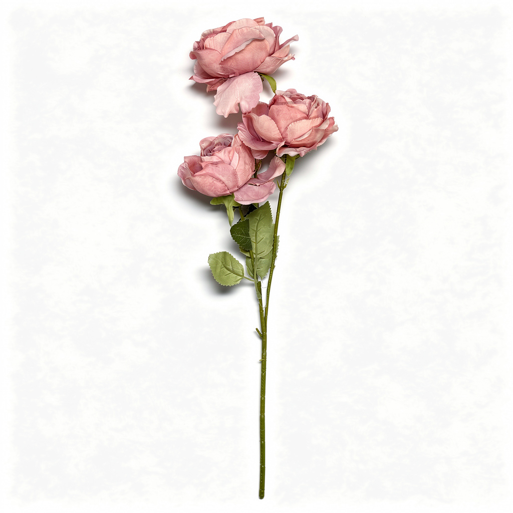 Crenguță Florală Artificială cu 3 Bujori 80 cm, Diverse Culori, cu Frunze Decorative, pentru Decor Interior - 3