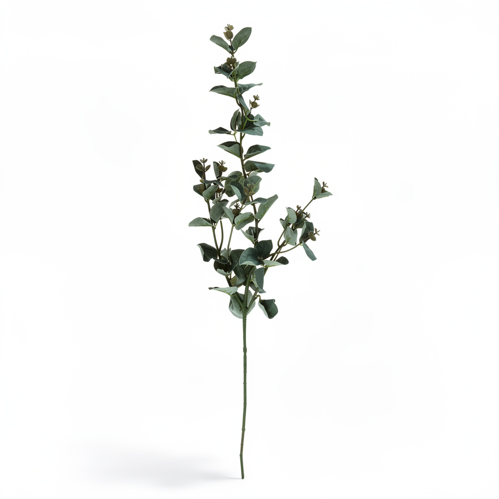 Ramura eucalipt artificiala verde-albastrui, 85 cm, Ruyidecor