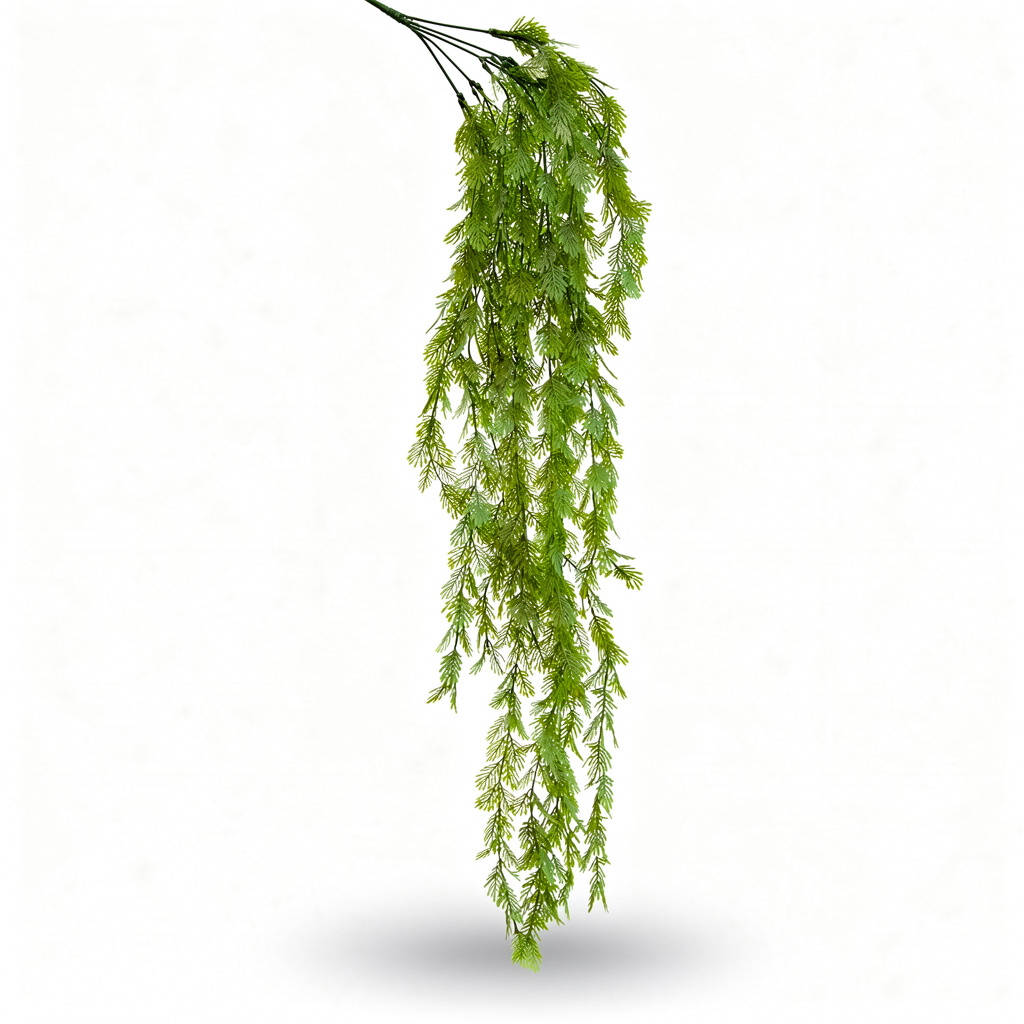 Planta artificiala curgatoare tip tuia, 90 cm, diverse nuante de verde, Ruyidecor - Verde deschis