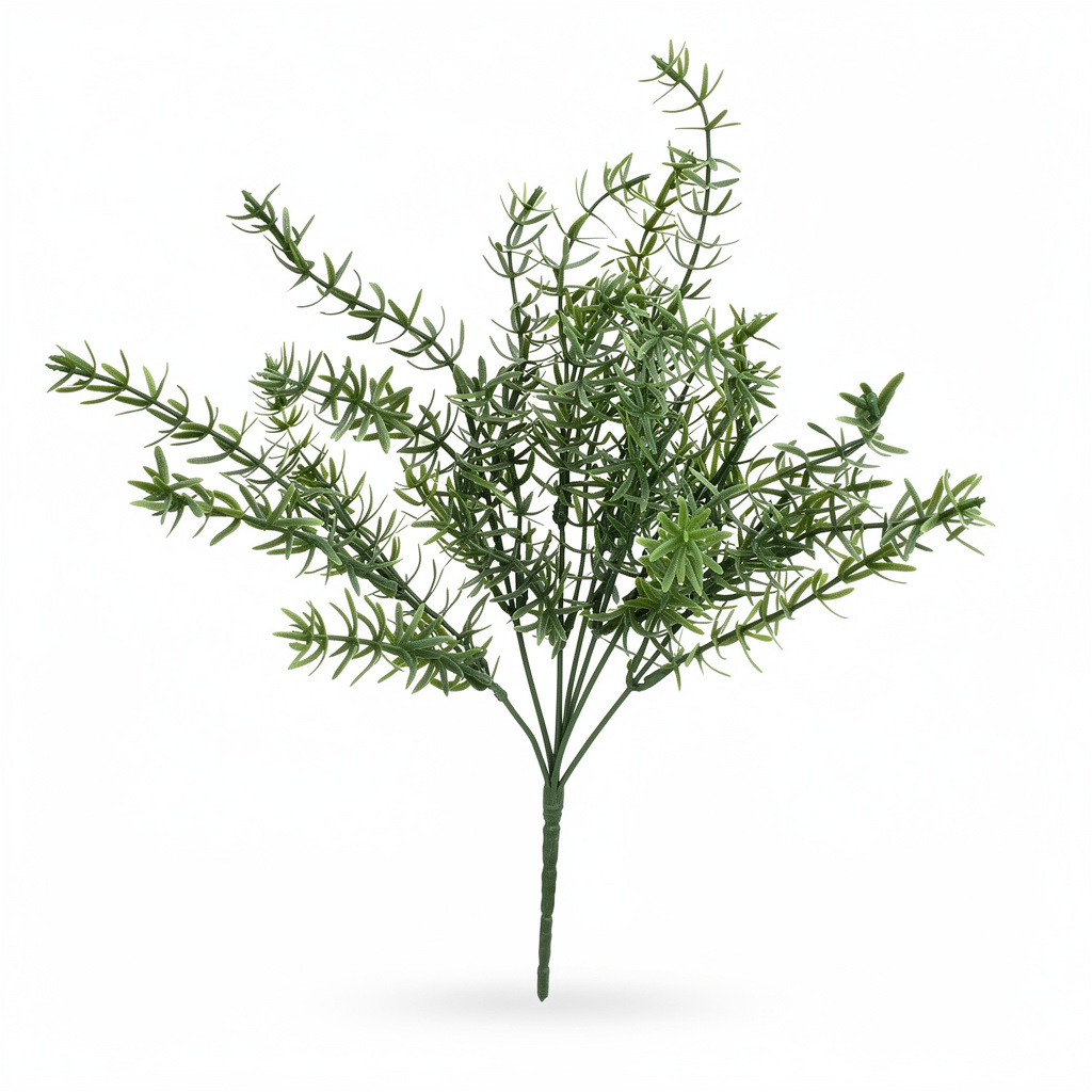 Buchet artificial cu ramuri fine decorative, 35 cm, 3 culori, Ruyidecor - Verde