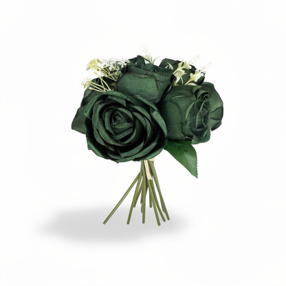 Buchet Floral Artificial cu 7 Trandafiri 55 cm, Diverse Culori, cu Frunze Decorative, pentru Decor Interior - 4