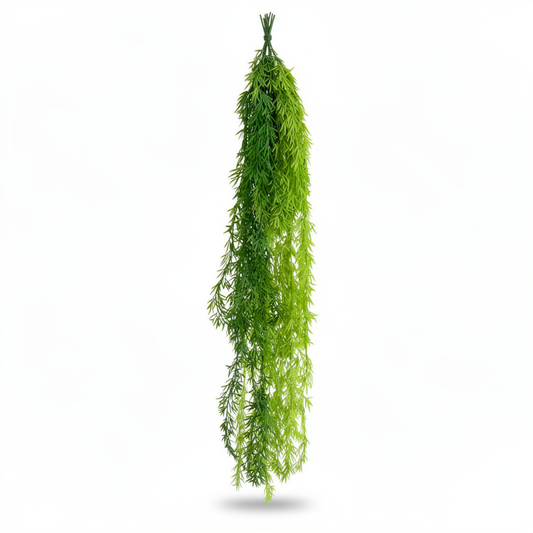 Planta artificiala curgatoare cu frunzis fin, 90 cm, 3 nuante, Ruyidecor - Verde bicolor