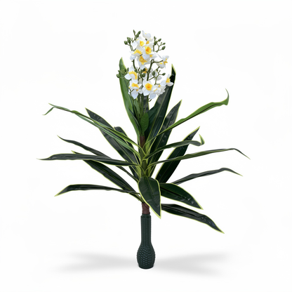 Planta artificiala decorativa cu flori, 140 cm, Ruyidecor - Alb-galben