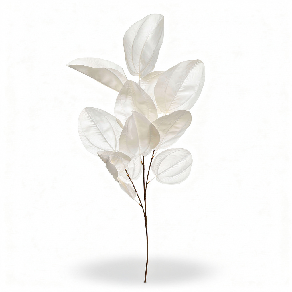 Ramură Artificială Decorativă cu Frunze Mari 70 cm, Diverse Culori, 1 buc - 3