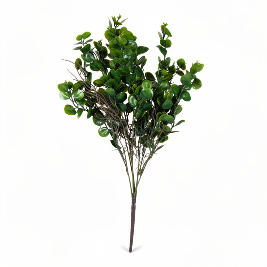 Buchet artificial de eucalipt cu frunze rotunde, 55 cm, Ruyidecor