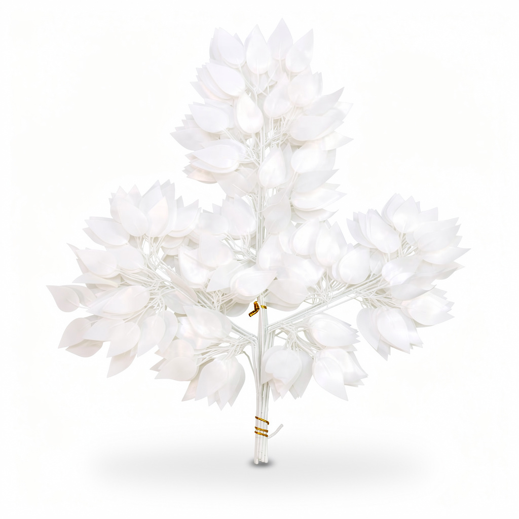 Frunze artificiale cu aspect natural 12buc la set - Alb