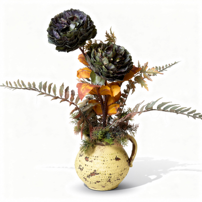 Aranjament floral decorativ artificial în vas, diverse culori, 20 x 50 cm - 1
