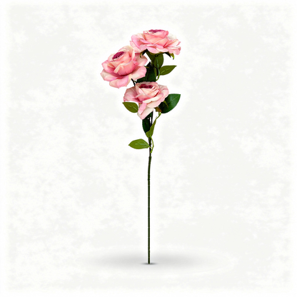 Crenguță Florală Artificială cu 3 Trandafiri 75 cm, Diverse Culori, cu Frunze Decorative, pentru Decor Interior - 4