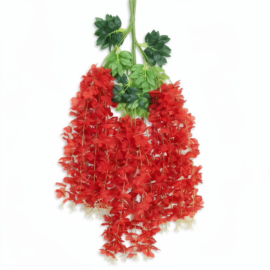 Set 12 Ghirlande artificiale ,Plastic 110 cm Multicolore - Rosu