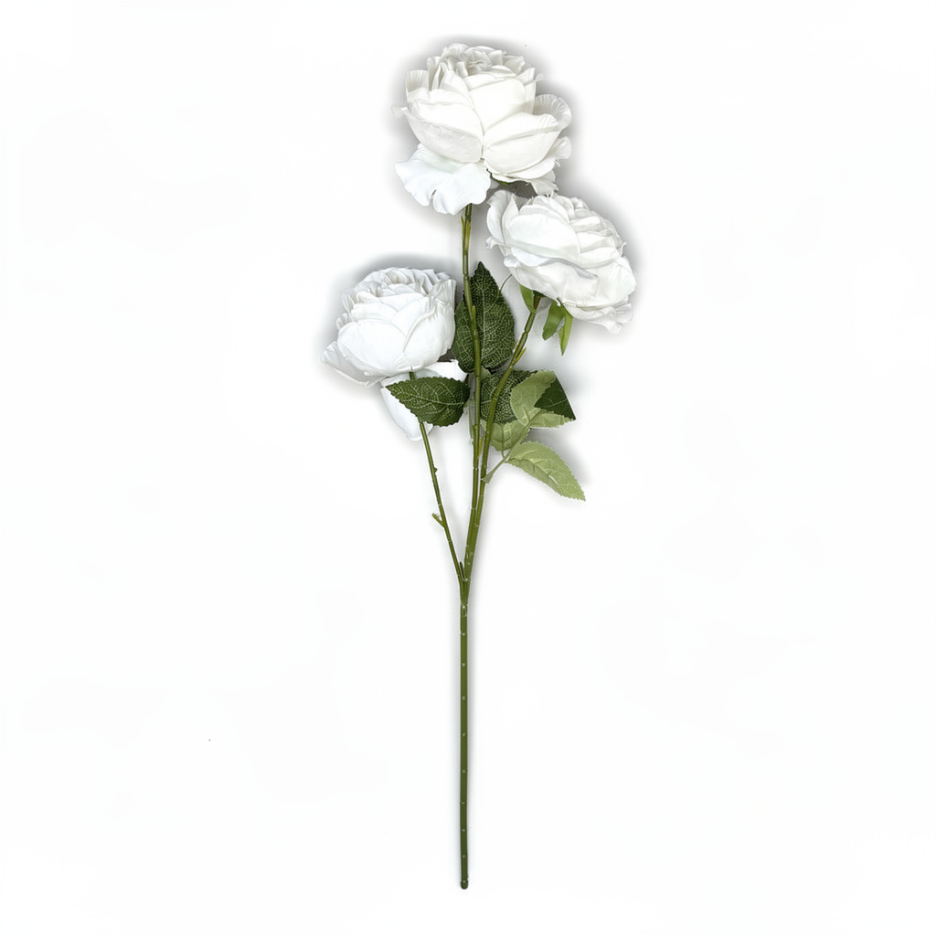 Crenguță Florală Artificială cu 3 Bujori 80 cm, Diverse Culori, cu Frunze Decorative, pentru Decor Interior - 8