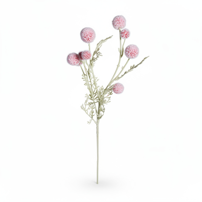 Floare Artificială Decorativă Tip Ramură cu Biluțe Pufoase, Diverse Culori, 1 buc - 4