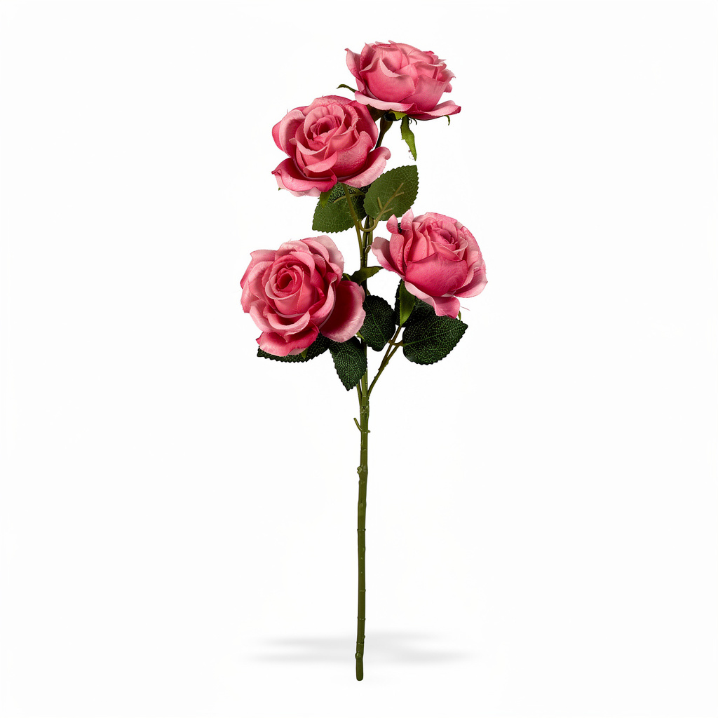 Crenguță Florală Artificială cu 6 Trandafiri 85 cm, Diverse Culori, cu Frunze Decorative Verzi, pentru Decor Interior - 6
