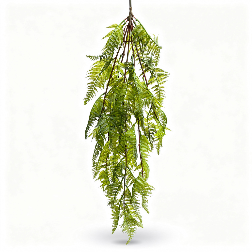 Buchet artificial tip feriga din cauciuc moale, 90 cm, verde, Ruyidecor