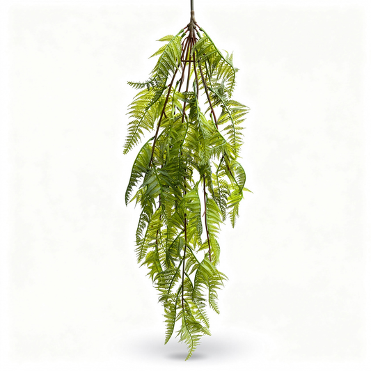 Buchet artificial tip feriga din cauciuc moale, 90 cm, verde, Ruyidecor
