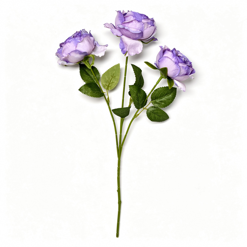 Crenguță Florală Artificială cu 3 Bujori 80 cm, Diverse Culori, cu Frunze Decorative, pentru Decor Interior - 4