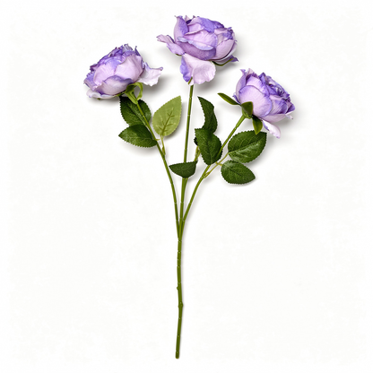 Crenguță Florală Artificială cu 3 Bujori 80 cm, Diverse Culori, cu Frunze Decorative, pentru Decor Interior - 4