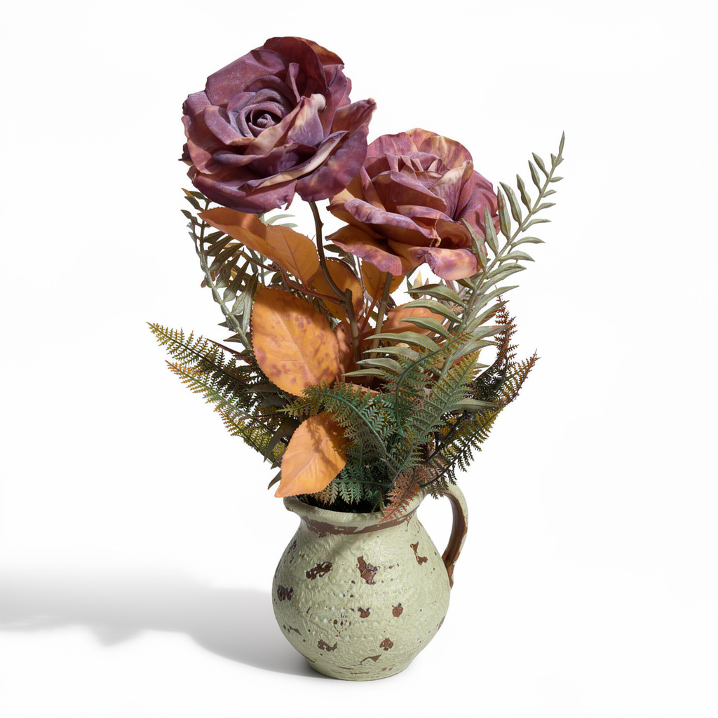 Aranjament floral decorativ artificial în vas, diverse culori, 20 x 50 cm - 6