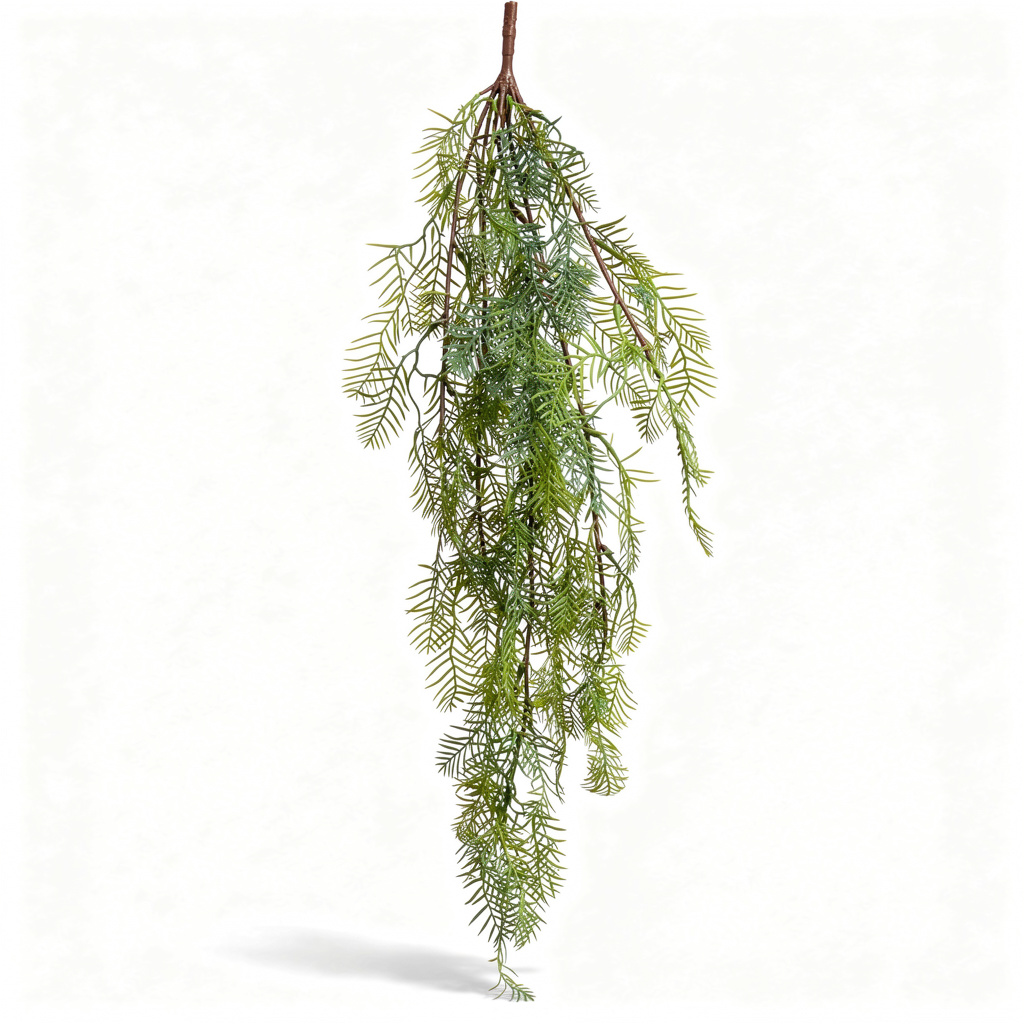 Planta artificiala curgatoare tip asparagus, 85 cm, verde, Ruyidecor - Verde inchis