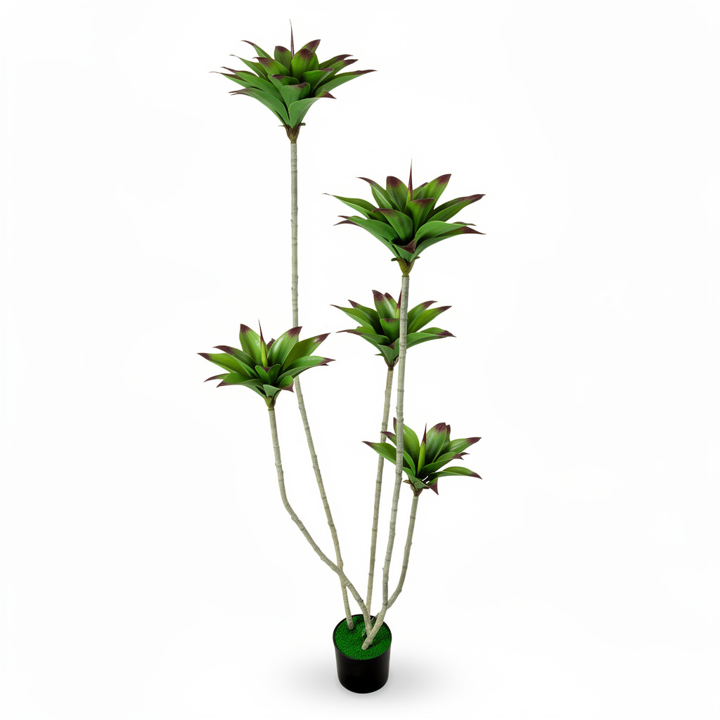 Plantă artificială decorativă Yucca cu 5 tulpini, 180 cm, ghiveci inclus