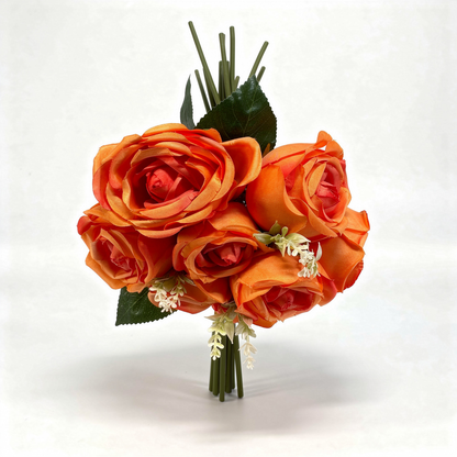 Buchet Floral Artificial cu 7 Trandafiri 55 cm, Diverse Culori, cu Frunze Decorative, pentru Decor Interior - 5