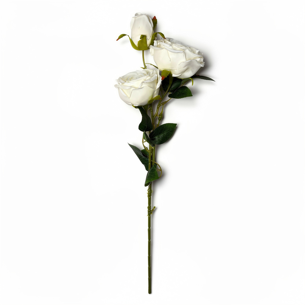 Crenguță Florală Artificială cu 4 Trandafiri 82 cm, Diverse Culori, cu Frunze Decorative, pentru Decor Interior - 3
