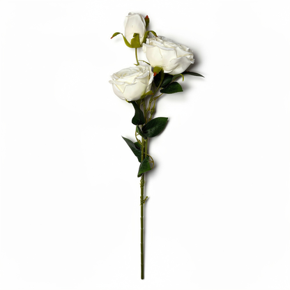 Crenguță Florală Artificială cu 4 Trandafiri 82 cm, Diverse Culori, cu Frunze Decorative, pentru Decor Interior - 3