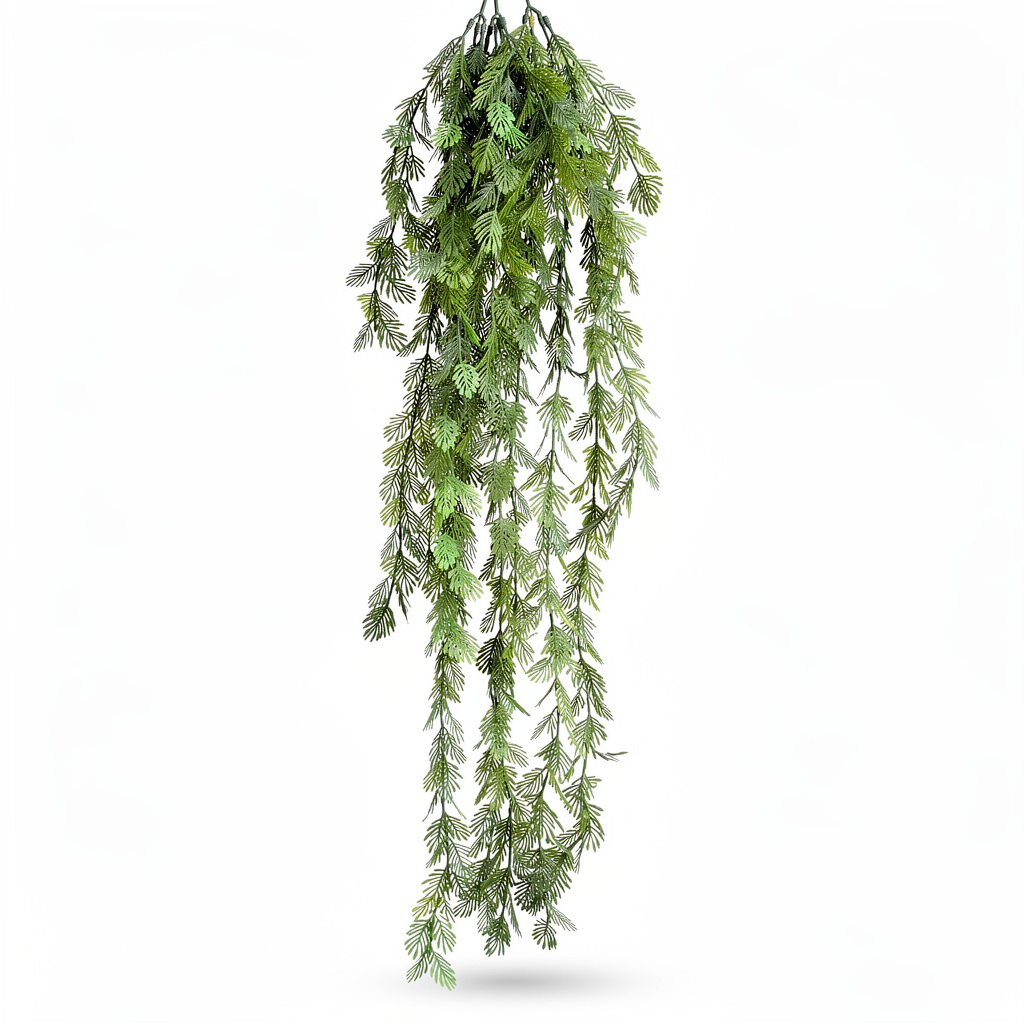 Planta artificiala curgatoare tip tuia, 90 cm, diverse nuante de verde, Ruyidecor - Verde închis