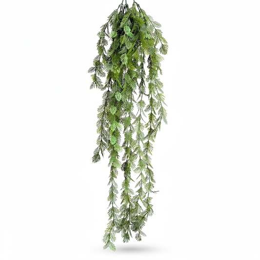 Planta artificiala curgatoare tip tuia, 90 cm, diverse nuante de verde, Ruyidecor - Verde închis
