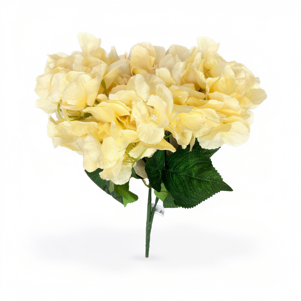 Buchet Floral Artificial Tip Hortensie  45 cm, Diverse Culori, Aspect Voluminos, cu Frunze Decorative Verzi, pentru Decor Interior - 1