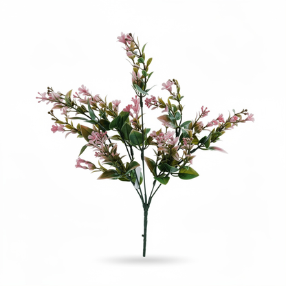 Buchet artificial cu flori ramificate, 35 cm, 3 culori, Ruyidecor - Roz