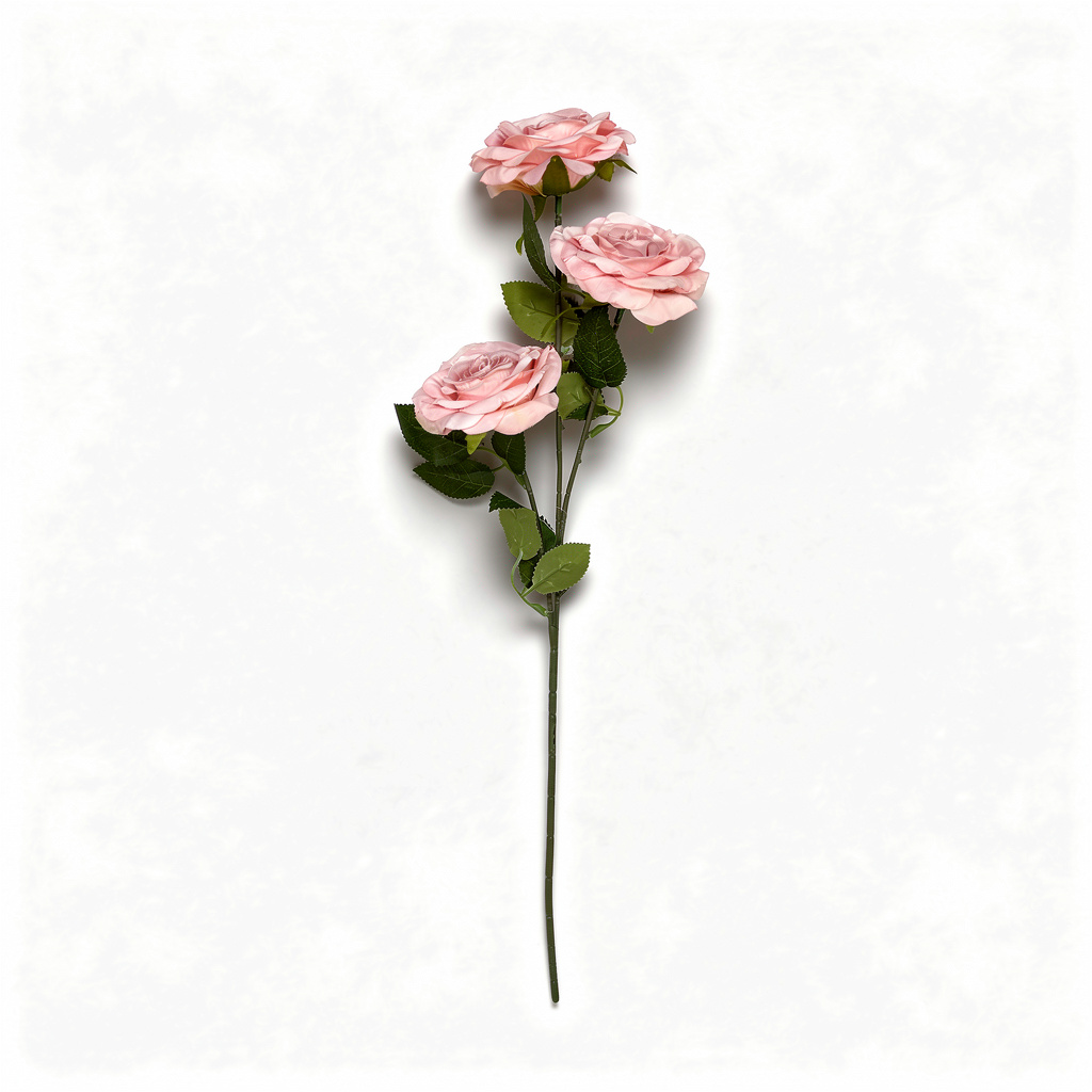 Crenguță Florală Artificială cu 3 Trandafiri 75 cm, Diverse Culori, cu Frunze Decorative, pentru Decor Interior - 6