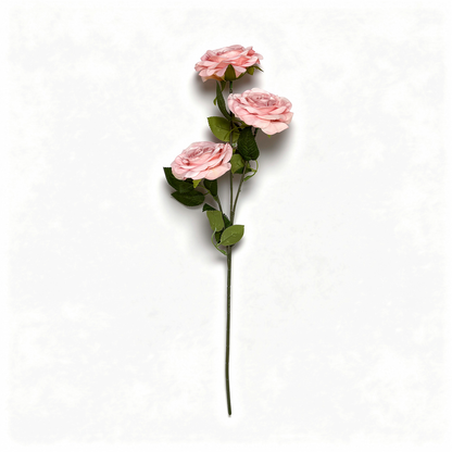 Crenguță Florală Artificială cu 3 Trandafiri 75 cm, Diverse Culori, cu Frunze Decorative, pentru Decor Interior - 6