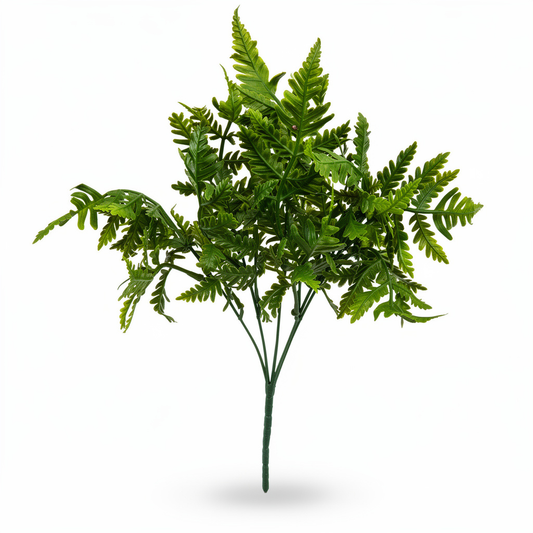 Buchet feriga artificiala, 35 cm, 3 culori, Ruyidecor - Verde inchis