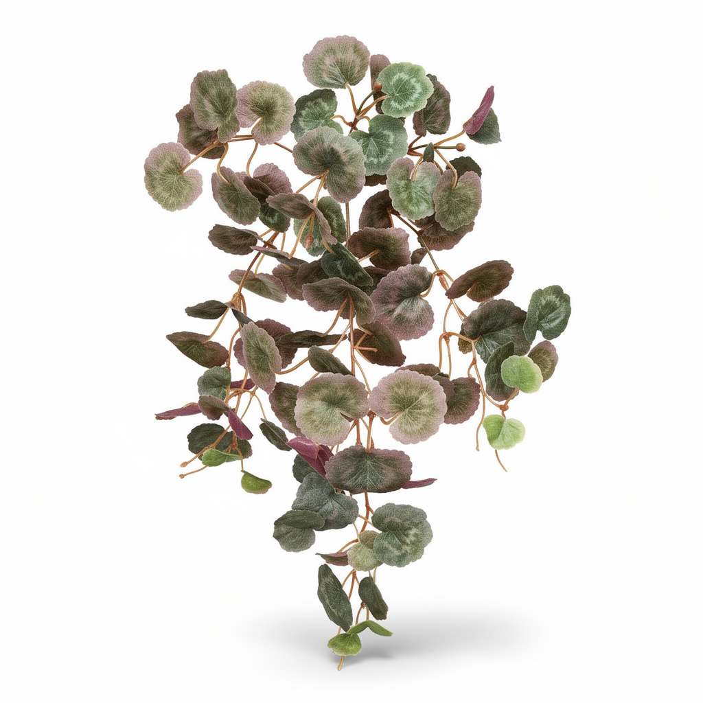 Planta Artificiala Cazatoare cu Frunze Decorative Rotunde, 56x30cm - Rosu-Verde