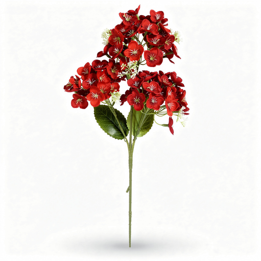 Orhidee artificiala cu tija, 3 flori, 90 cm, rosu, Ruyidecor