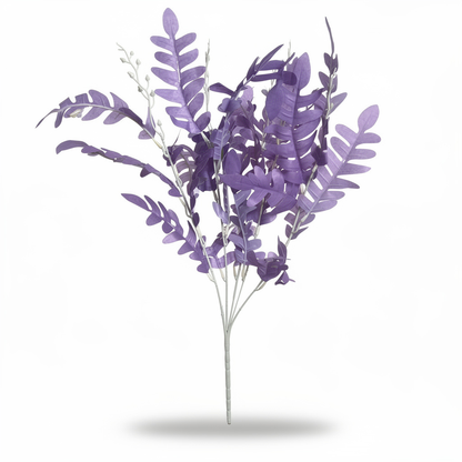 Buchet artificial cu frunze decupate, 45 cm, 6 culori, Ruyidecor - Mov