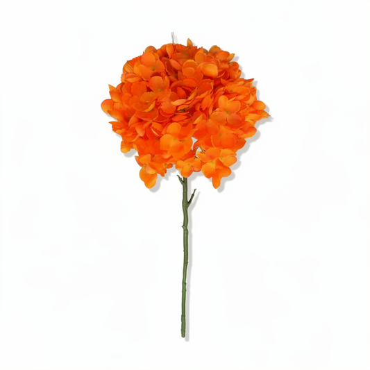 Hortensie artificiala cu tija, 85 cm, portocaliu, Ruyidecor