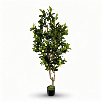 Copac artificial decorativ cu fructe galbene, ghiveci negru, 160 cm - Default Title