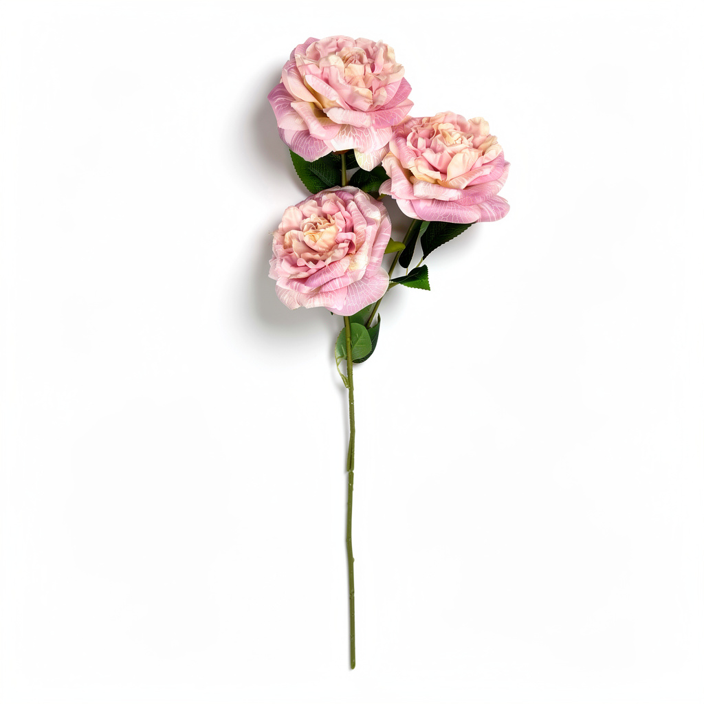 Crenguță Florală Artificială cu 3 Bujori 80 cm, Diverse Culori, cu Frunze Decorative, pentru Decor Interior - 2