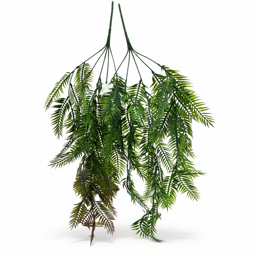Buchet artificial tip feriga din cauciuc moale, 90 cm, verde, Ruyidecor