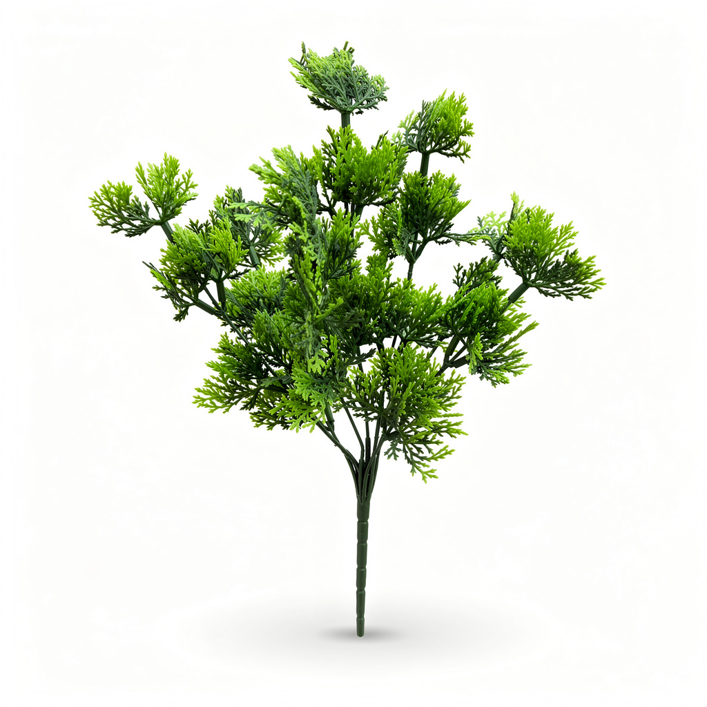 Buchet artificial cu frunze rotunde lucioase, 30 cm, verde, Ruyidecor